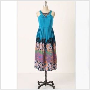 Anthropologie Moulinette Souers Island Nightfall silk dress, 8.